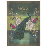 Journal: Blessed Blue Peacock With Metal Corners