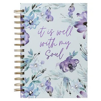 Journal: It is Well With My Soul, Blue/Purple Floral