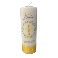 Baptism Candle - Cross/Frame