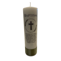 Baptism Candle - Cross/Frame
