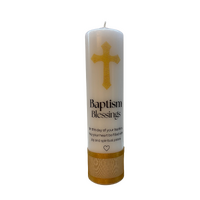 Baptism Blessings Candle - Gold