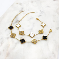 Gold Clover Bracelet - White