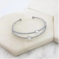 Bangle w/Pearl Silver