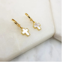 Gold Plated Cross Earrings