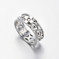 Sterling Silver Rosary Ring - 18mm