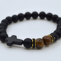 Bracelet Gold Ring Brown/Black Beads