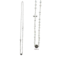 Crystal Rosary Necklace Oval Beads