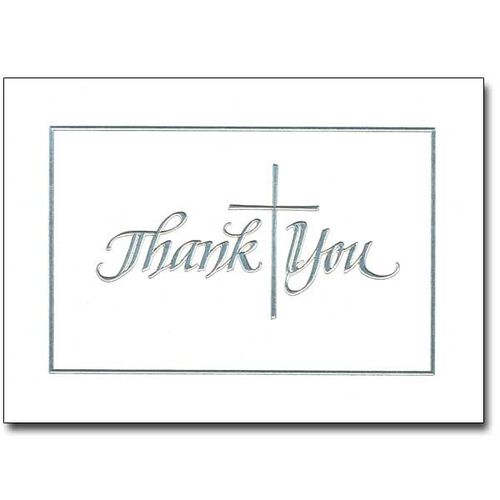 Thank You Notes - Silver Pkt 12