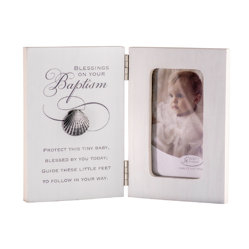 Baptism Hinged Frame w/Motif