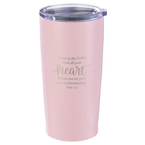 Stainless Steel Mug: Trust in the Lord, Pink/Silver