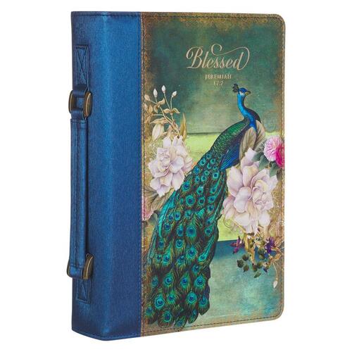 Bible Cover Medium: Blessed Blue Peacock