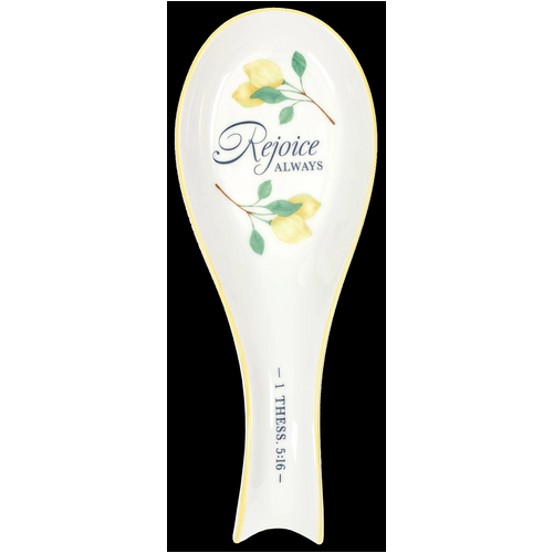 Ceramic Spoon Rest: Rejoice Always, 1 Thess. 5:16-18, Sweet Summertime Lemons