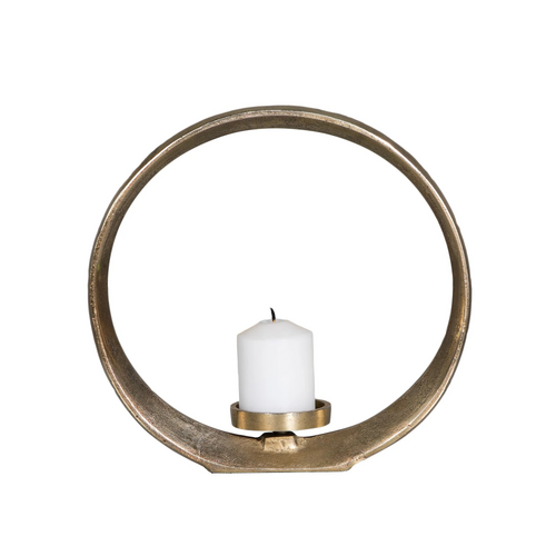 Candleholder Circle Gold - 28cm