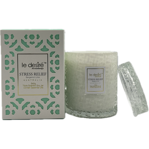 Aromatherapy Soy Candle - Bergamot Lime (Stress Relief)