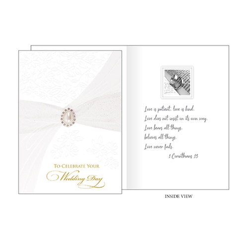 Card - Wedding Imitation Pearls/Diamontes