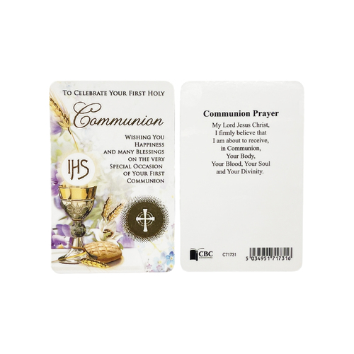 Communion Prayer Card - Laminated