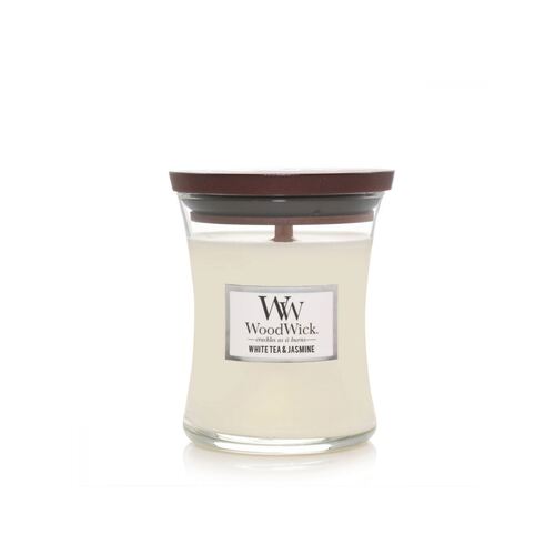 WoodWick Candle Medium - White Tea & Jasmine