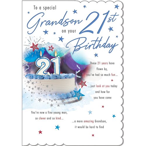 Card - Birthday Grandson 21st