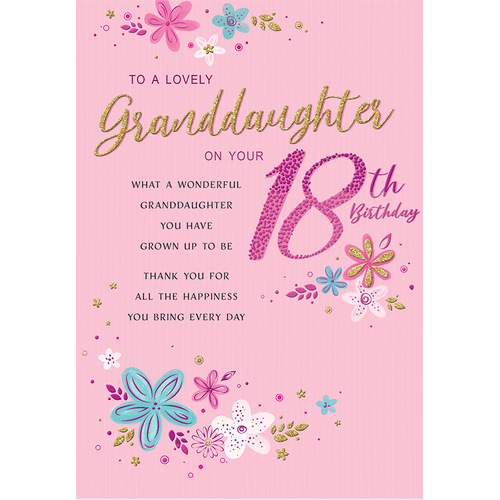 Card - Birthday Granddaughter 18th