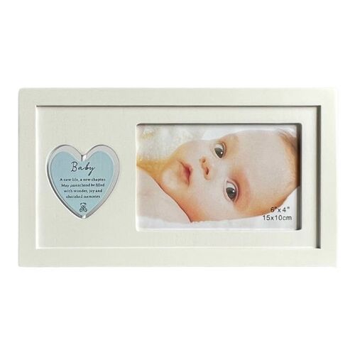 Baby Photo Frame with Double Sided Rotating Blue Heart