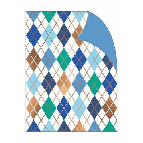 Gift Wrap - Argyle Blue Green