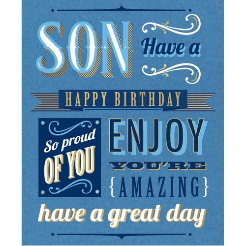 Card - Son Birthday Typography