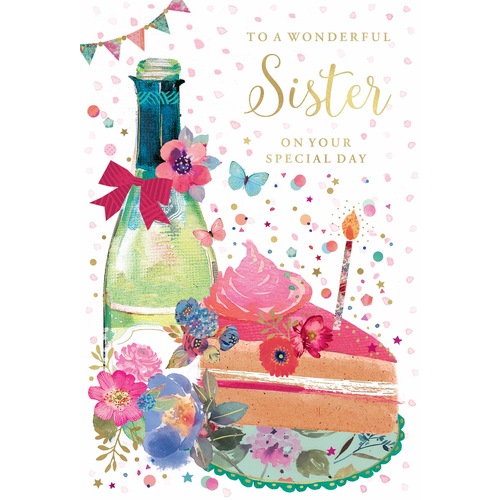 Card - Birthday Wonderful Sister Cake