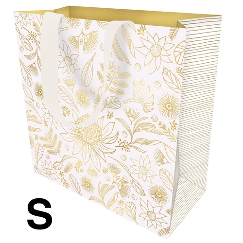 Gift Bag Small - Botanic Gold on White