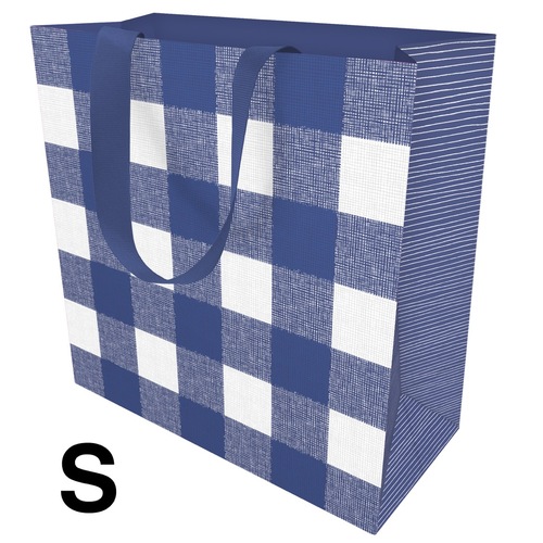 Gift Bag Small - Gingham Navy