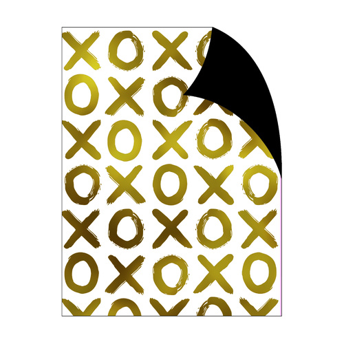 Gift Wrap - Gold XOXO on White