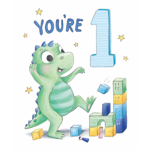 Card - You're 1 Birthday Blocks