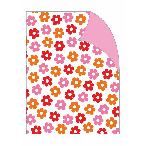 Gift Wrap - Pink/Red/Orange Flowers