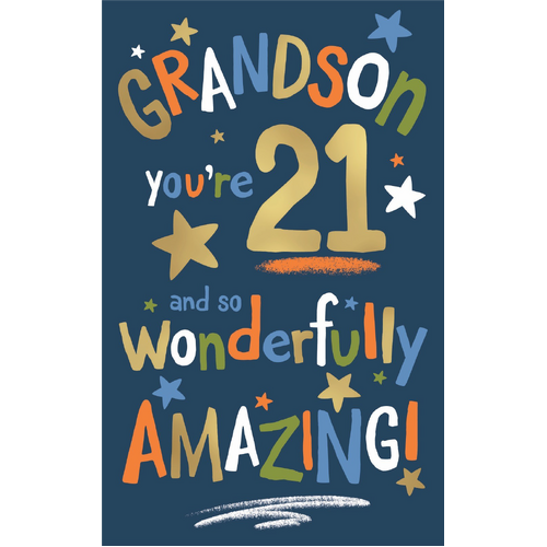 Card - Happy Birthday 21 Grandson