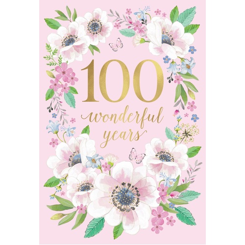 Card - 100 Birthday Flowers