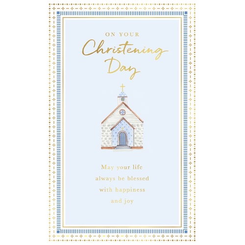 Card - Christening Boy Church