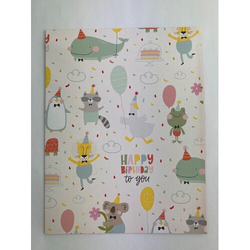 Wrapping Paper - Happy Birthday Animal Friends