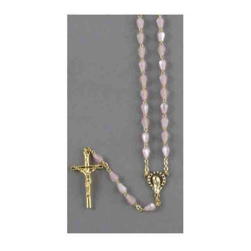 Rosary Imitation M.O.P Pink Tear Shaped - 6mm Beads