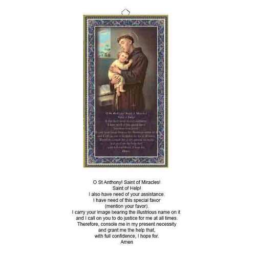 Wood Plaque with Prayer -St Anthony- (125x225mm)