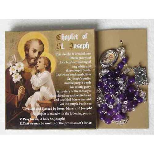 Chaplet of St Joseph Crystal & Amethyst - 5mm Beads