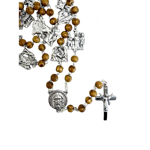 Rosary Wood Stations of the Cross - 5mm Beads