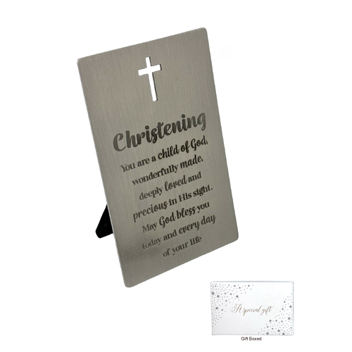 Christening Metal Plaque