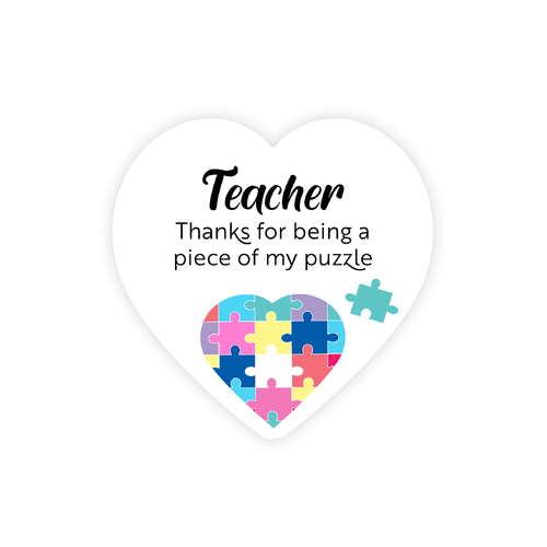 Heartshape Ceramic Coaster - Teacher