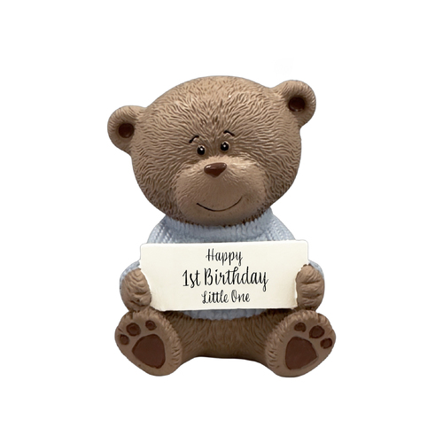 Teddy Moments Bear - Happy 1st Birthday Little One Blue