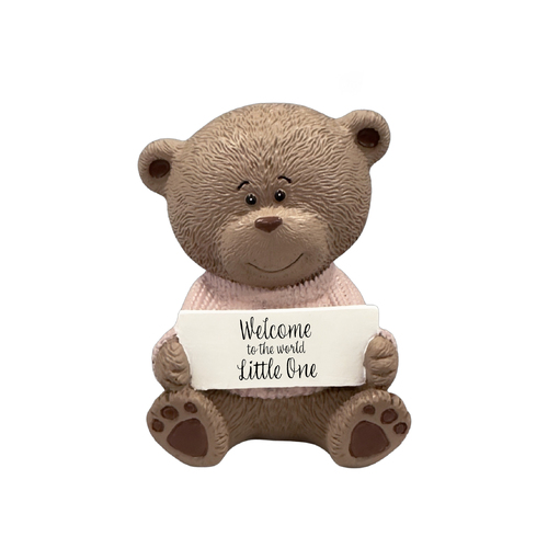 Teddy Moments Bear - Welcome Little One Pink