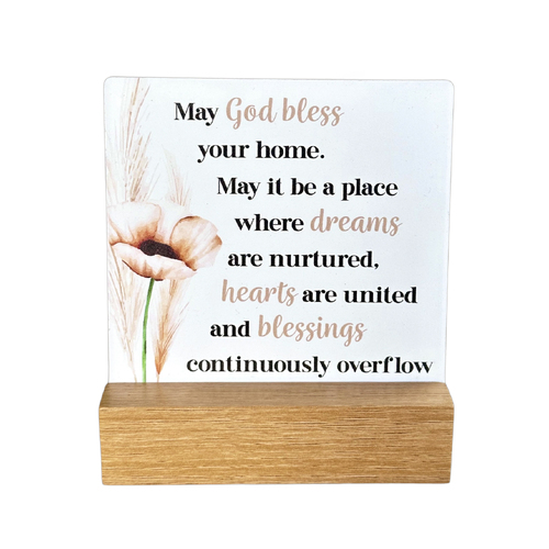 Fleur Ceramic Plaque - House Blessing