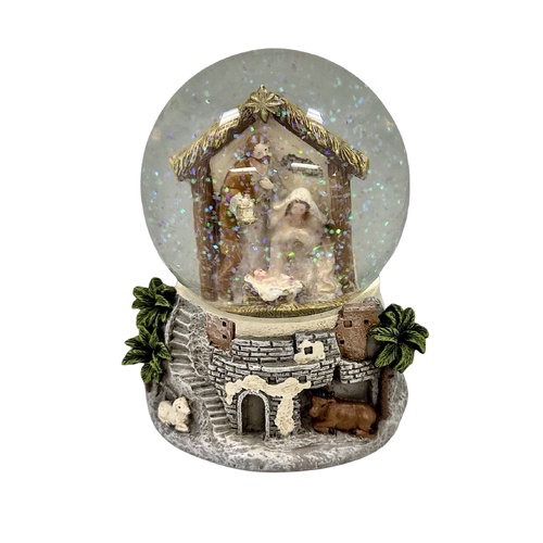 Nativity Set Water Ball Globe w/Music