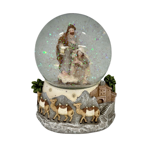 Holy Family Scene Water Ball Globe w/Music