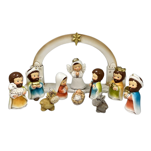 Kiddie Nativity Set w/Stable - 55mm