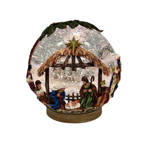 Nativity Set Water Ball Globe w/LED