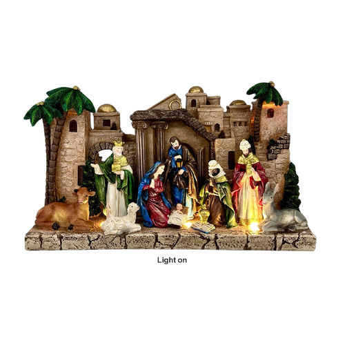 Nativity Scene All In One w/Stable w/LED